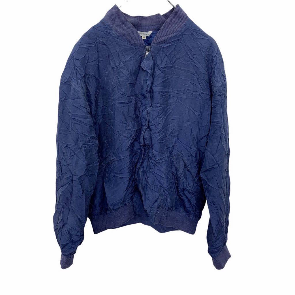 【中古】【古着】 PURA SETA ジップアップジャケット Mサイズ ネイビー 古着卸 アメリカ仕入 t2201-3488