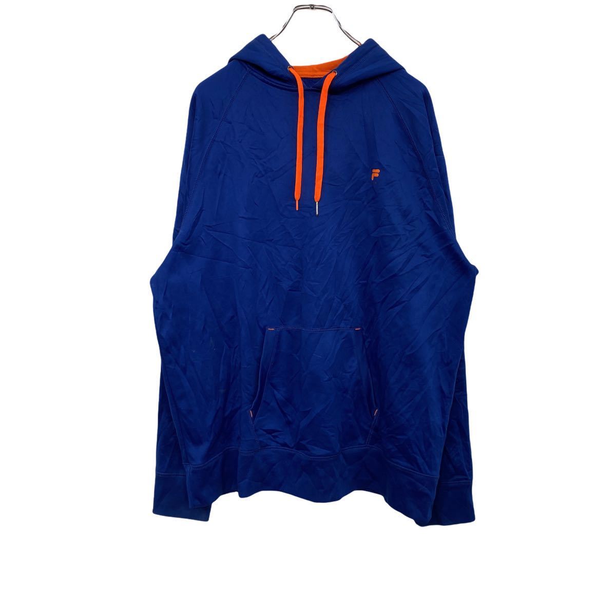 【中古】【古着】 FILA スウェットパーカー L〜 ブルー フィラ スポーツウェア トレーナー フーディー ロゴ 古着卸 アメリカ仕入 t2201-3554