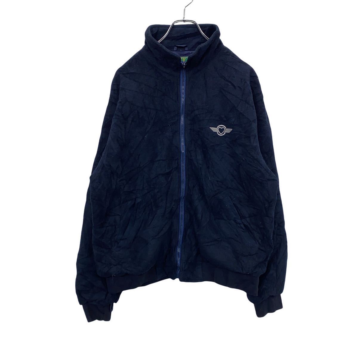【中古】【古着】 UNTFORMS TO YOU フリースジャケット L ネイビー スポーツ アウトドア ジップアップ ロゴ ワンポイント 古着卸 アメリカ仕入...