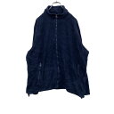 【中古】【古着】 ONE VALLEY フリースジャケット L ネイビー アウトドア スポーツ ジップアップ ロゴ 古着卸 アメリカ仕入 t2201-3684