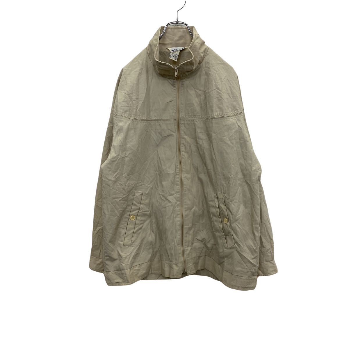 【中古】【古着】 Haband ブルゾンジャケット L クリーム色 ハバンド ジップアップジャケット 無地 シンプル 古着卸 アメリカ仕入 t2201-4114