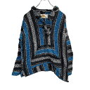 【中古】【古着】 EARTH RAGZ メキシカンパーカー Sサイズ ネイティブ柄 黒 青 白 民族 メキシコ製 古着卸 アメリカ仕入 t2201-4198