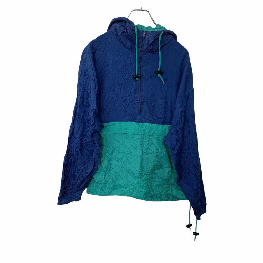 【中古】【古着】 HONORS アノラックパーカー Lサイズ ハーフジップ ネイビー グリーン 古着卸 アメリカ仕入 t2201-4331