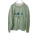 【中古】【古着】 TOP STITCH 刺繍スウェット レディース XLサイズ ビッグサイズ プリント レイヤードネック ライトグリーン 古着卸 アメリカ仕入 ...