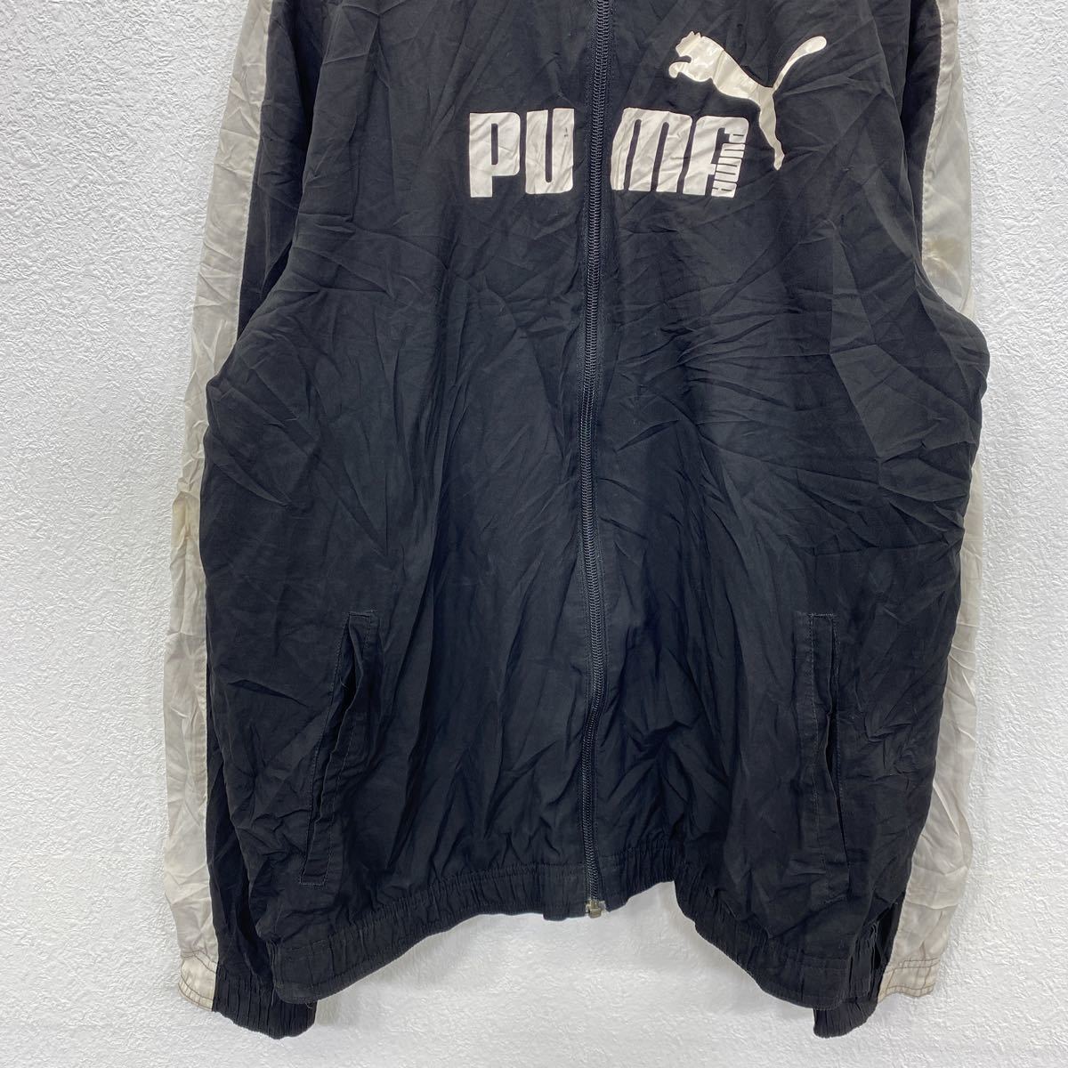 PUMA トラックジャケット レディース XXL ブラック ホワイト プーマ スポーツ プリント フルジップ 古着卸 アメリカ仕入 t2202-3158