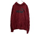 PUMA スウェットパーカー L ワインレッド プーマ プルオーバーパーカー フーディ プリント スポーツ 古着卸 アメリカ仕入 t2202-3194