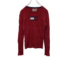 【中古】【古着】 TOMMY HILFIGER ニットセーター レディース S レッド トミーヒルフィガー トップス リブニット ロゴ 古着卸 アメリカ仕入 t...