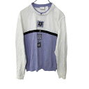 KORET ロングTシャツ レディース Lサイズ 刺繍 レイヤードネック パープル ブラック ホワイト 古着卸 アメリカ仕入 t2202-3234