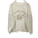 【中古】【古着】 YELLOWLINROOM 刺繍スウェット レディース L~XLサイズ程度 裏起毛 ホワイト 古着卸 アメリカ仕入 t2202-3254