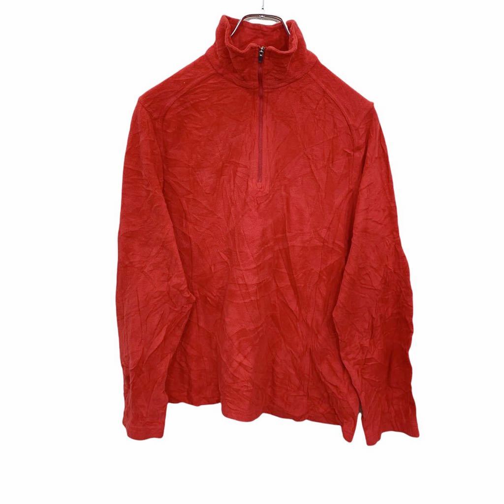 【中古】【古着】 LANDS’END プルオーバーフリース Mサイズ ハーフジップ レッド 古着卸 アメリカ仕入 t2202-3293