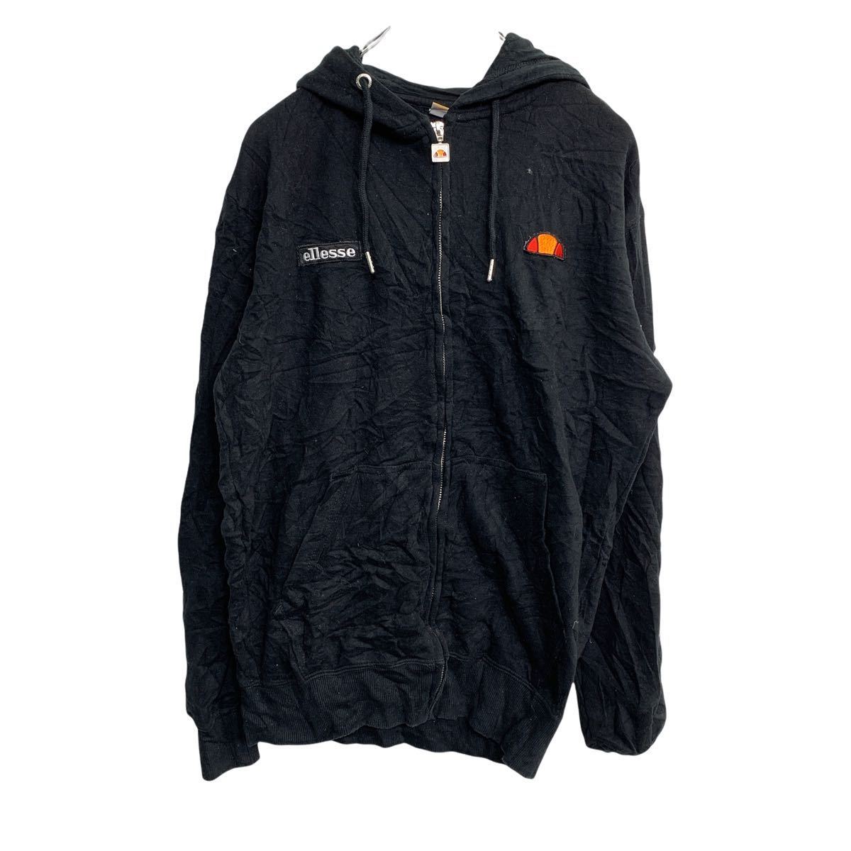 【中古】【古着】 ellesse ジップアップパーカー Mサイズ エレッセ レディース ブラック 古着卸 アメリ..