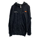 【中古】【古着】 ellesse ジップアップパーカー Mサイズ エレッセ レディース ブラック 古着卸 アメリカ仕入 t2202-3879(4)