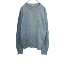 【中古】【古着】 TOMMY HILFIGER ニットセーター レディース M ブルー トミーヒルフィガー 丸首 ワンポイントロゴ 古着卸 アメリカ仕入 t22...