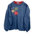 【中古】【古着】 刺繍スウェット レディース M~Lサイズ程度 ネイビー 古着卸 アメリカ仕入 t2202-4049