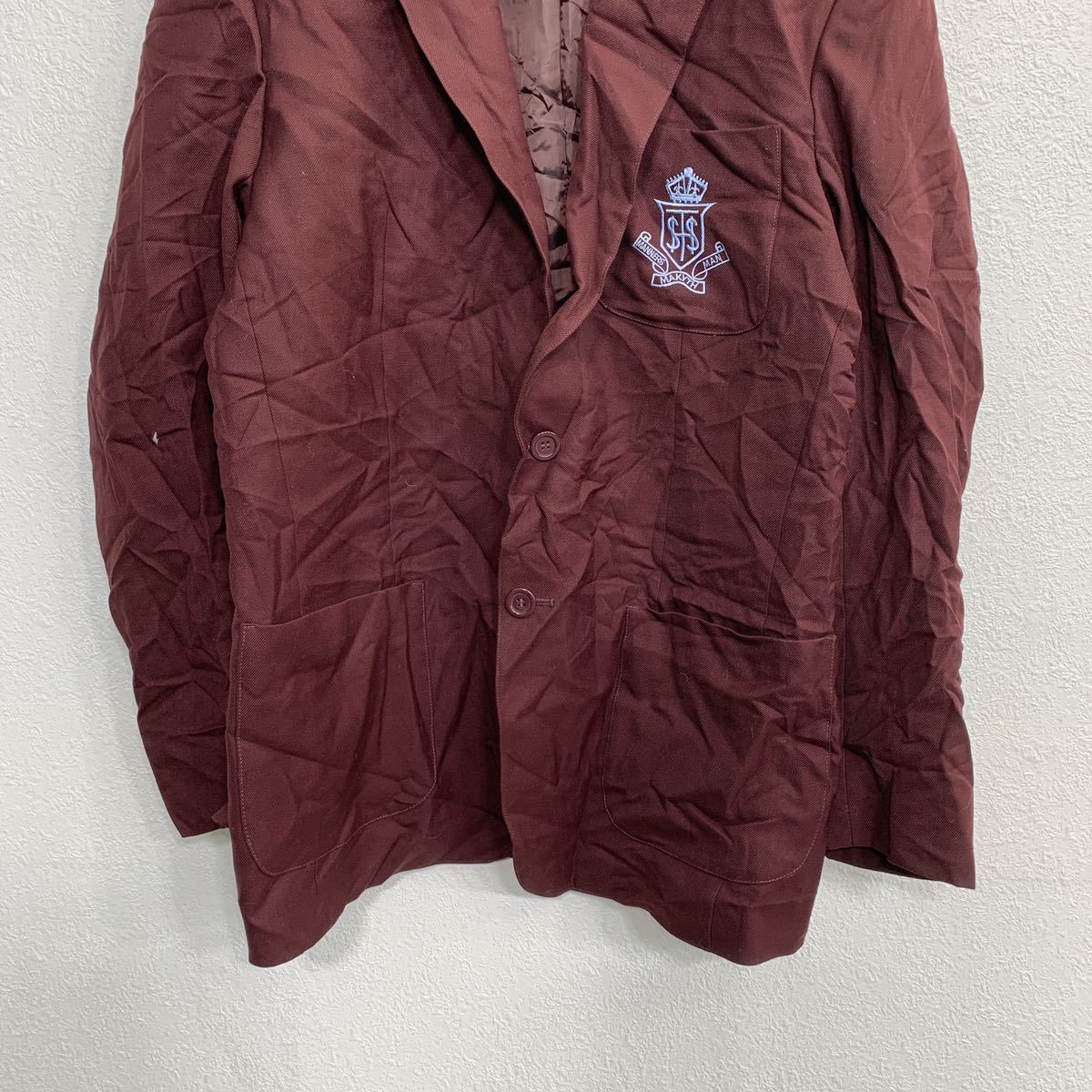 【中古】【古着】 BEARE&LEY スクールジャケット Mサイズくらい ボルドー 古着卸 アメリカ仕入 t2202-4274