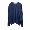 【中古】【古着】 TOMMY HILFIGER Vネック コットンセーター Mサイズ トミーヒルフィガー レディース ネイビー 古着卸 アメリカ仕入 t2203-3018