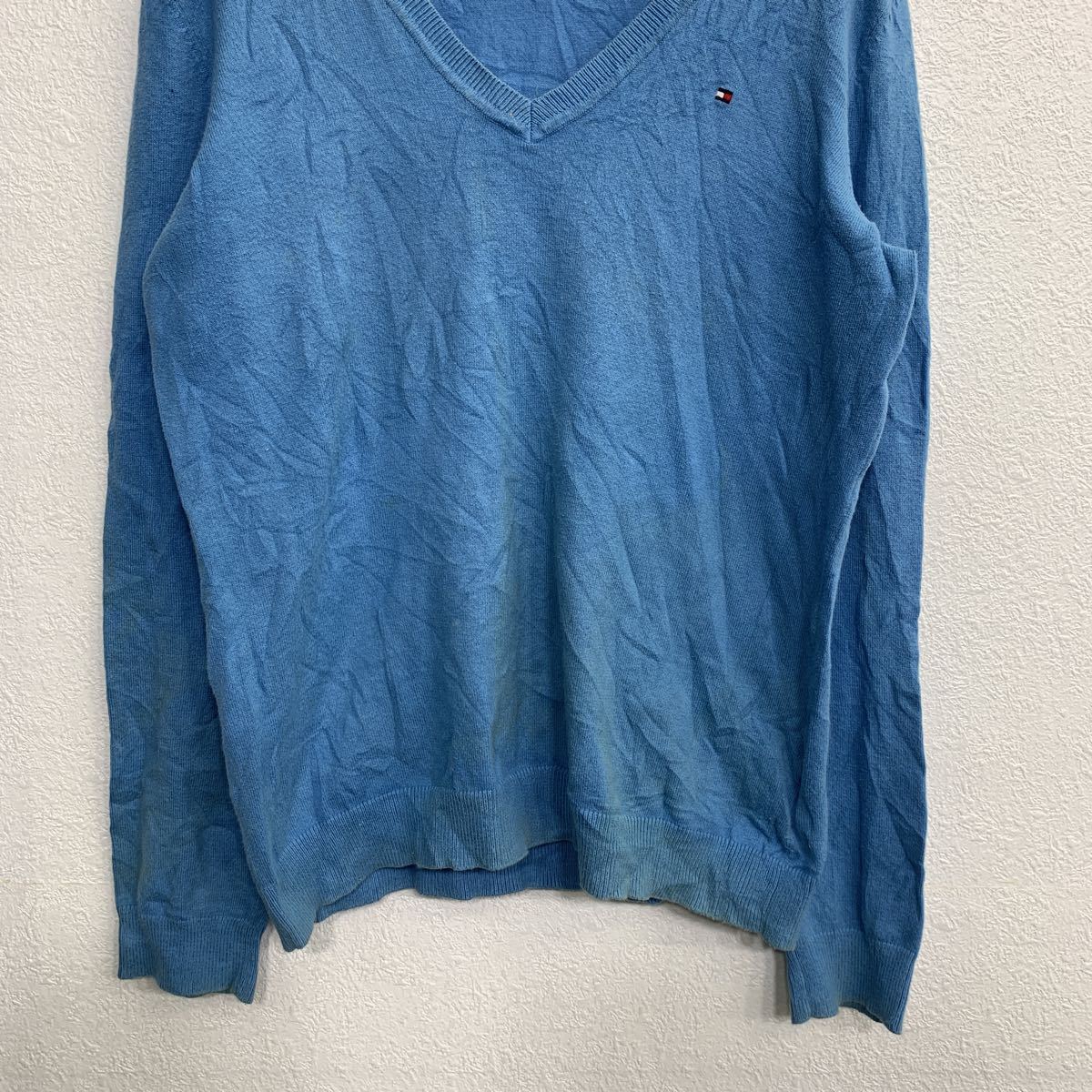 ����šۡڸ���� TOMMY HILFIGER V�ͥå� ���åȥ�˥å� L������ �ȥߡ��ҥ�ե����� ��ǥ����� �饤�ȥ֥롼 ���岷 ����ꥫ���� t2203-3245