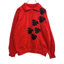 【中古】【古着】 3T'S DESIGN 襟付き スウェット トレーナー レディース M~Lサイズくらい レッド 古着卸 アメリカ仕入 t2203-3264(4)