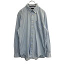 【中古】【古着】 TOMMY HILFIGER 長袖シャツ Lサイズ トミーヒルフィガー ライトブルー 古着卸 アメリカ仕入 t2203-3593