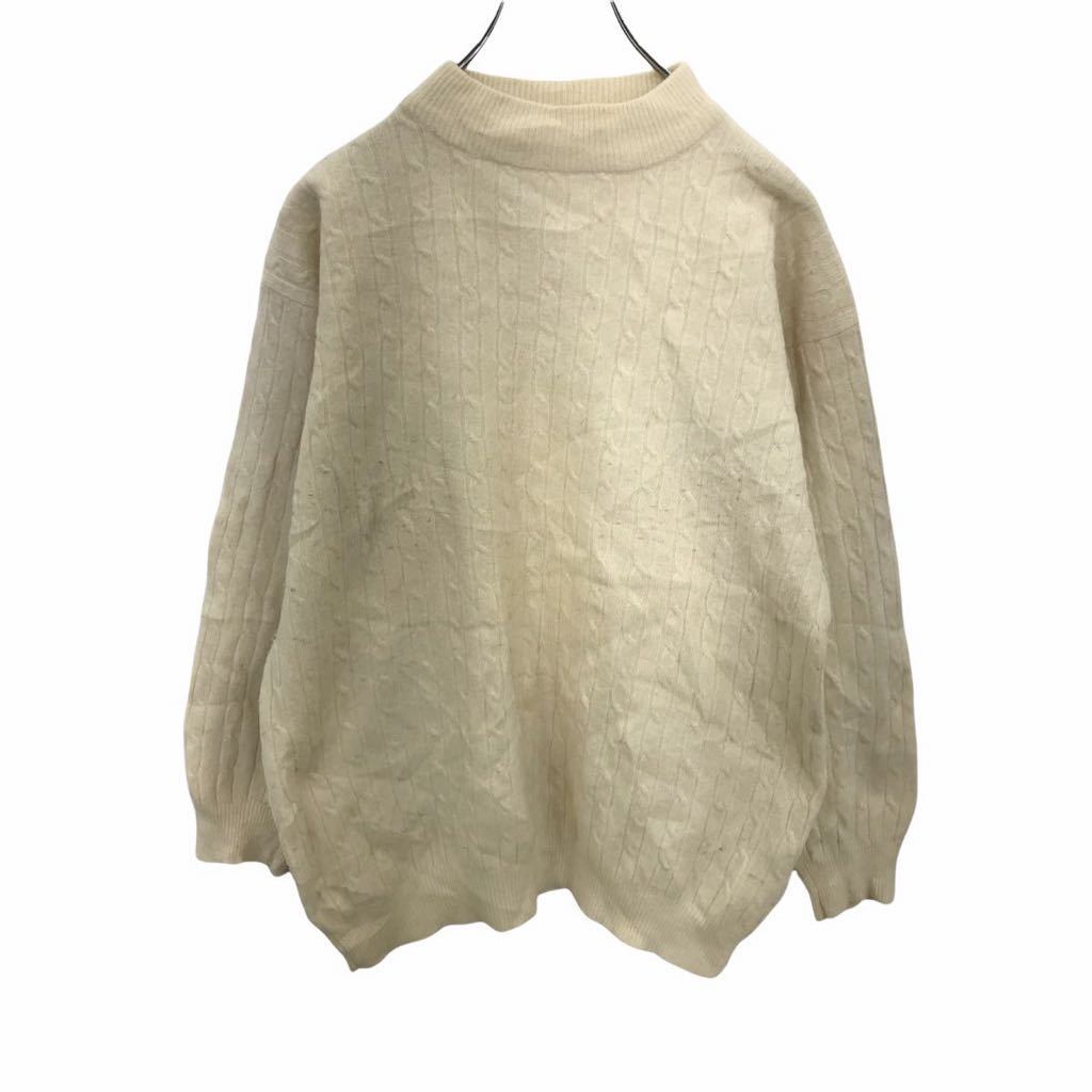 【中古】【古着】 COMPLIMENTS 長袖セーター Lサイズ サイズ表記M ケーブル編み ニット ベージュ 古着卸 アメリカ仕入 t2203-3672
