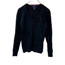 【中古】【古着】 TOMMY HILFIGER ロングTシャツ レディース Sサイズ トミーヒルフィガー Vネック ブラック 古着卸 アメリカ仕入 t2203-...