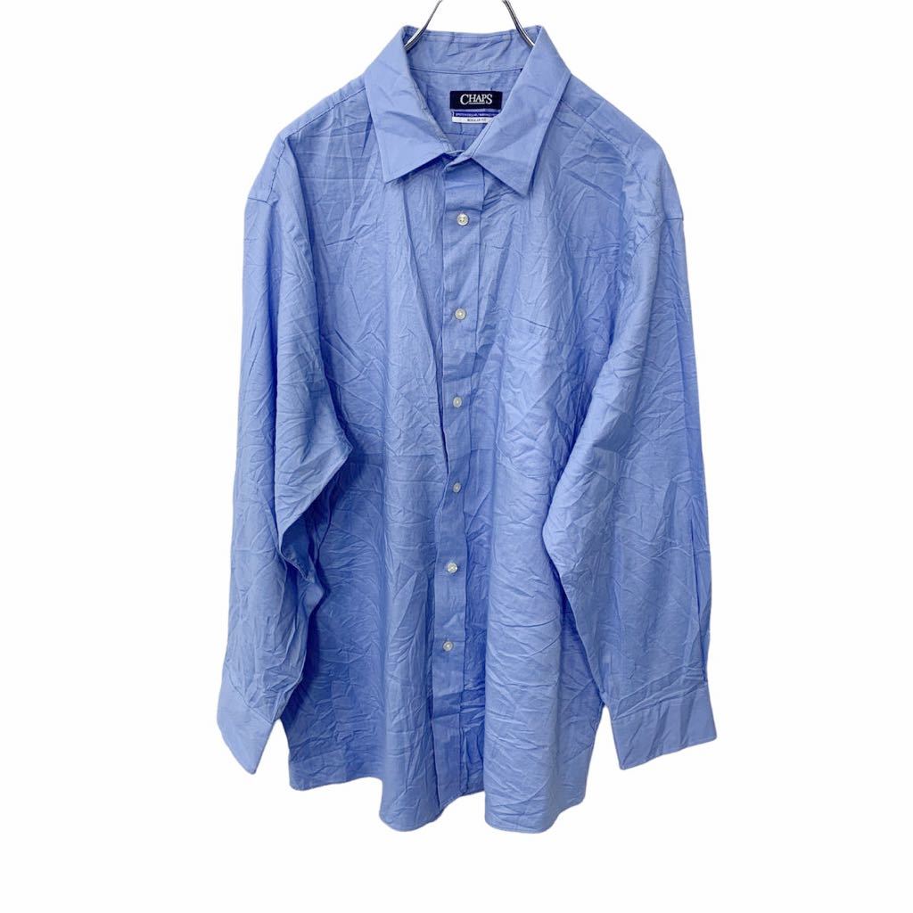 【中古】【古着】 CHAPS 長袖シャツ L~XLサイズ程度 ブルー 古着卸 アメリカ仕入 t2204-3050