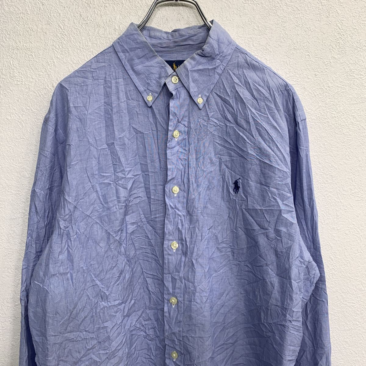 RALPH LAUREN 長袖シャツ Lサイズ ラルフローレン スリムフィット ブルー 古着卸 アメリカ仕入 t2204-3097