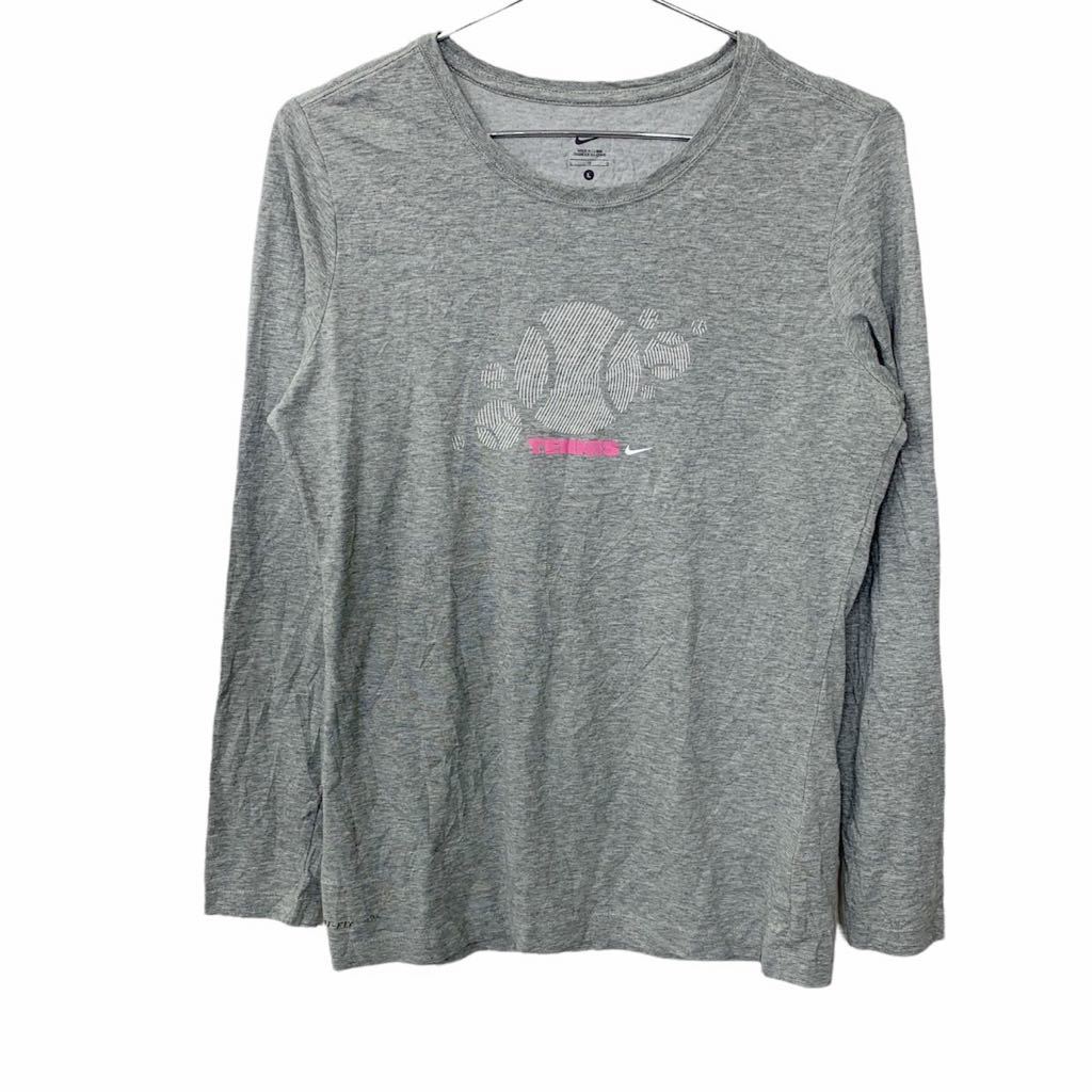 NIKE ロングTシャツ レディース Lサイズ ナイキ グレー 古着卸 アメリカ仕入 t2204-3138