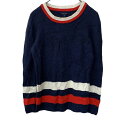 【中古】【古着】 TOMMY HILFIGER セーター Mサイズ トミーヒルフィガー ネイビー ホワイト レッド 古着卸 アメリカ仕入 t2204-3150