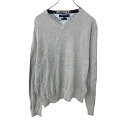 【中古】【古着】 TOMMY HILFIGER ロングTシャツ Mサイズ トミーヒルフィガー Vネック グレー 古着卸 アメリカ仕入 t2204-3176(4)
