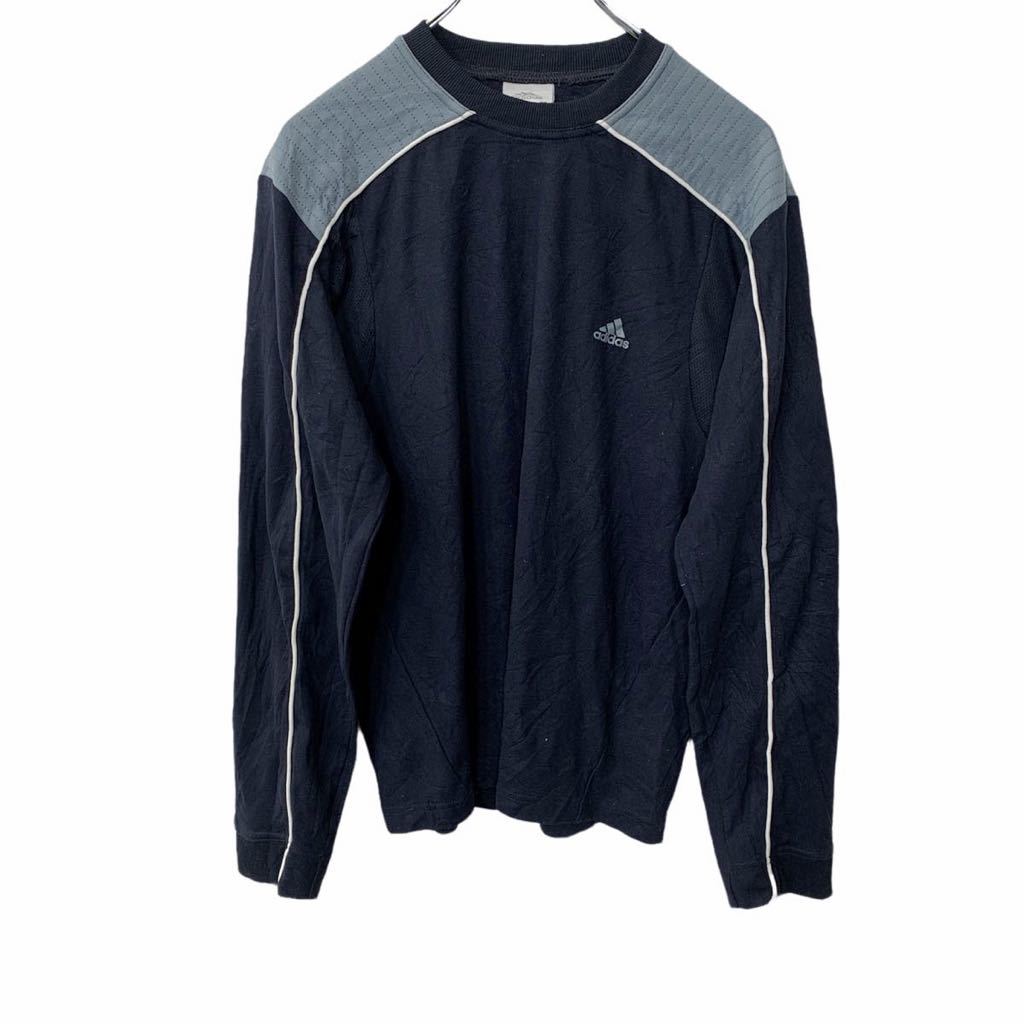 【中古】【古着】 adidas ロングTシャツ Mサイズ程度 アディダス スポーツブランド ブラック グレー 古着卸 アメリカ仕入 t2204-3204