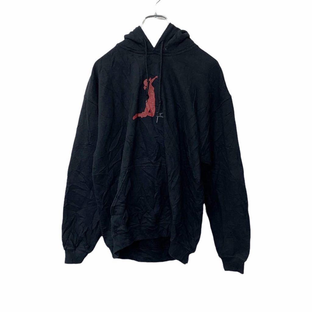 【中古】【古着】 GILDAN プルオーバーパーカー Mサイズ Mizuno スウェット プリント ブラック 古着卸 アメリカ仕入 t2204-3235