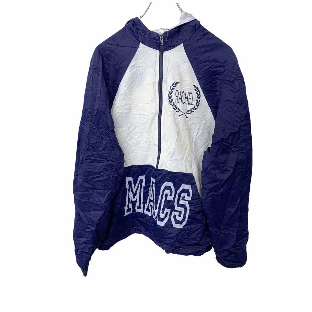 【中古】【古着】 ジップアップパーカー L~XLサイズ程度 ホワイト ネイビー 古着卸 アメリカ仕入 t2204-3261