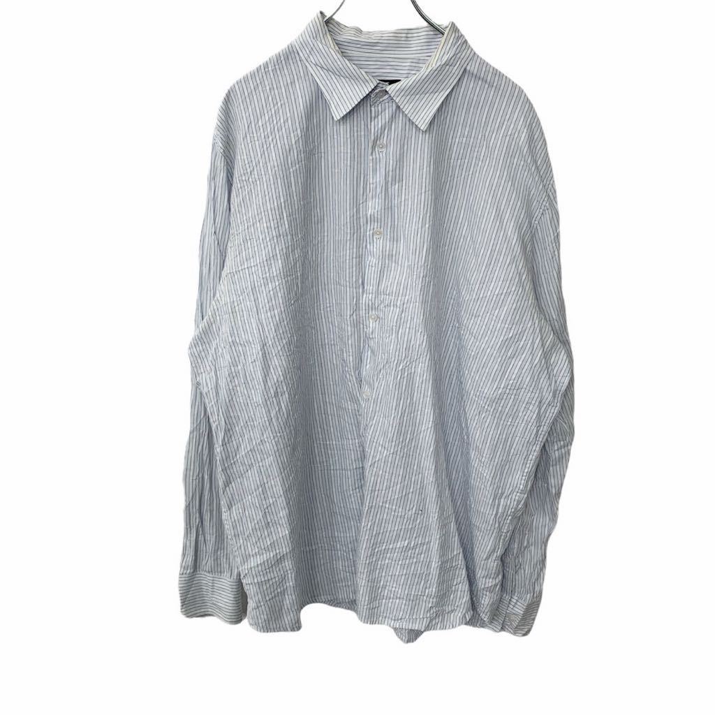 【中古】【古着】 Calvin Klein 長袖ストライプシャツ XXLサイズ カルバンクライン ライトブルー ブルー ホワイト 古着卸 アメリカ仕入 t220...
