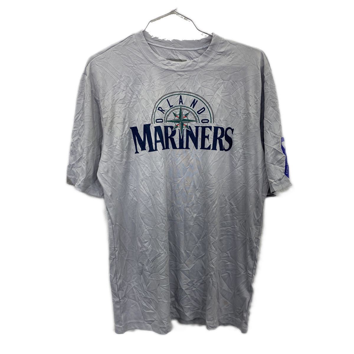 【中古】【古着】 A4 Apparel ロゴTシャツ Mサイズ ベースボール マリナーズ グレー 古着卸 アメリカ仕入 t2205-3469