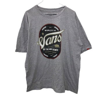 VANS Tシャツ　XLサイズ　バンズ　グレー　ビックサイズ　プリント　古着卸 アメリカ仕入 t2206-3116