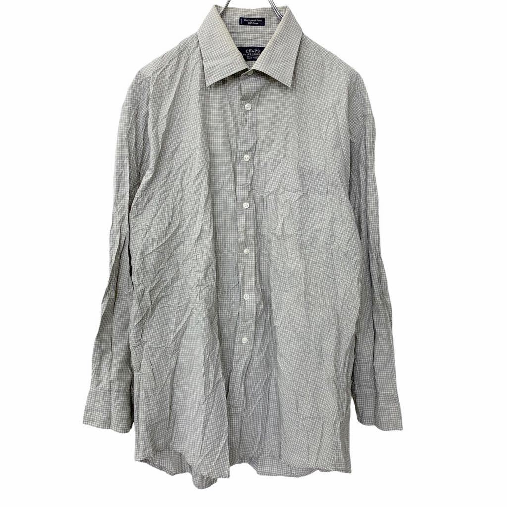 【中古】【古着】 Ralph Lauren 長袖チェックシャツ XLサイズ程度 ラルフローレン CHAPS チャップス グレー ホワイト 古着卸 アメリカ仕入 ...