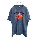 【中古】【古着】 MISSISSIPPI CLOTHING 半袖 プリントTシャツ Lサイズ ブルーグレー 古着卸 アメリカ仕入 t2206-3358