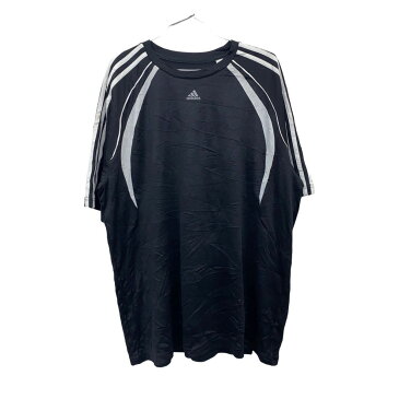 adidas ロゴTシャツ 2XL アディダス ビッグサイズ 吸汗性 スポーツ ブラック 古着卸 アメリカ仕入 t2206-3530