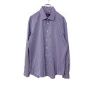 【中古】【古着】 AWEARNESS 長袖チェックシャツ XLサイズ程度 パープル ホワイト 古着卸 アメリカ仕入 t2206-3840