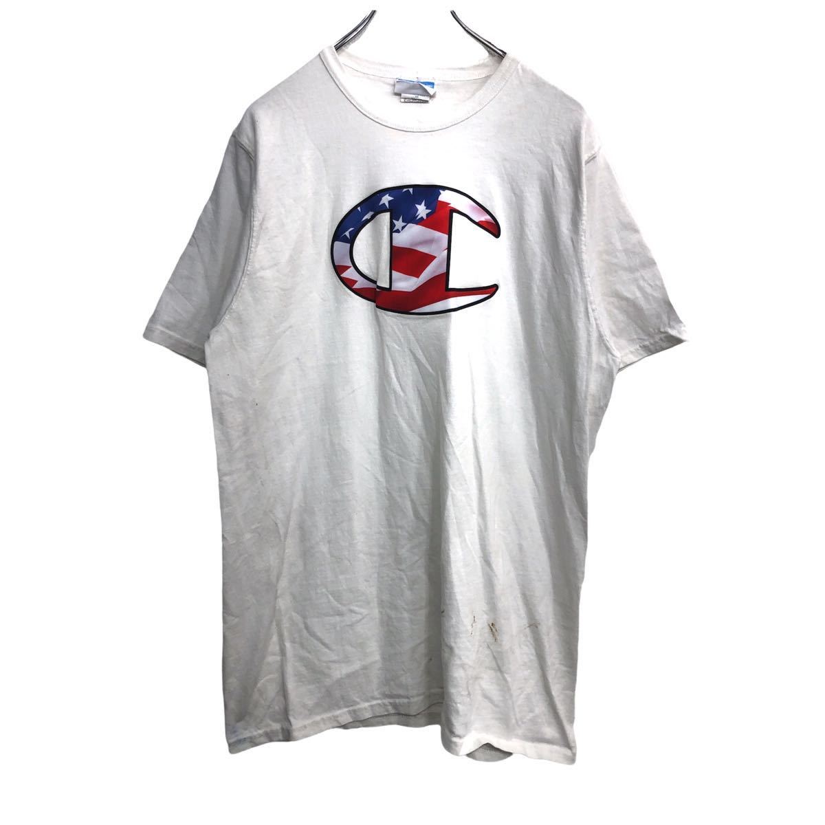 【中古】【古着】 Champion 半袖 ロゴTシャツ XLサイズ チャンピオン ホワイト 古着卸 アメリカ仕入 t2206-3841