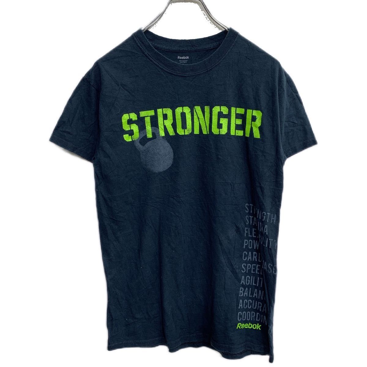 【中古】【古着】 Reebok 半袖 プリントTシャツ Sサイズ リーボック ダークネイビー 古着卸 アメリカ仕入 t2206-3951