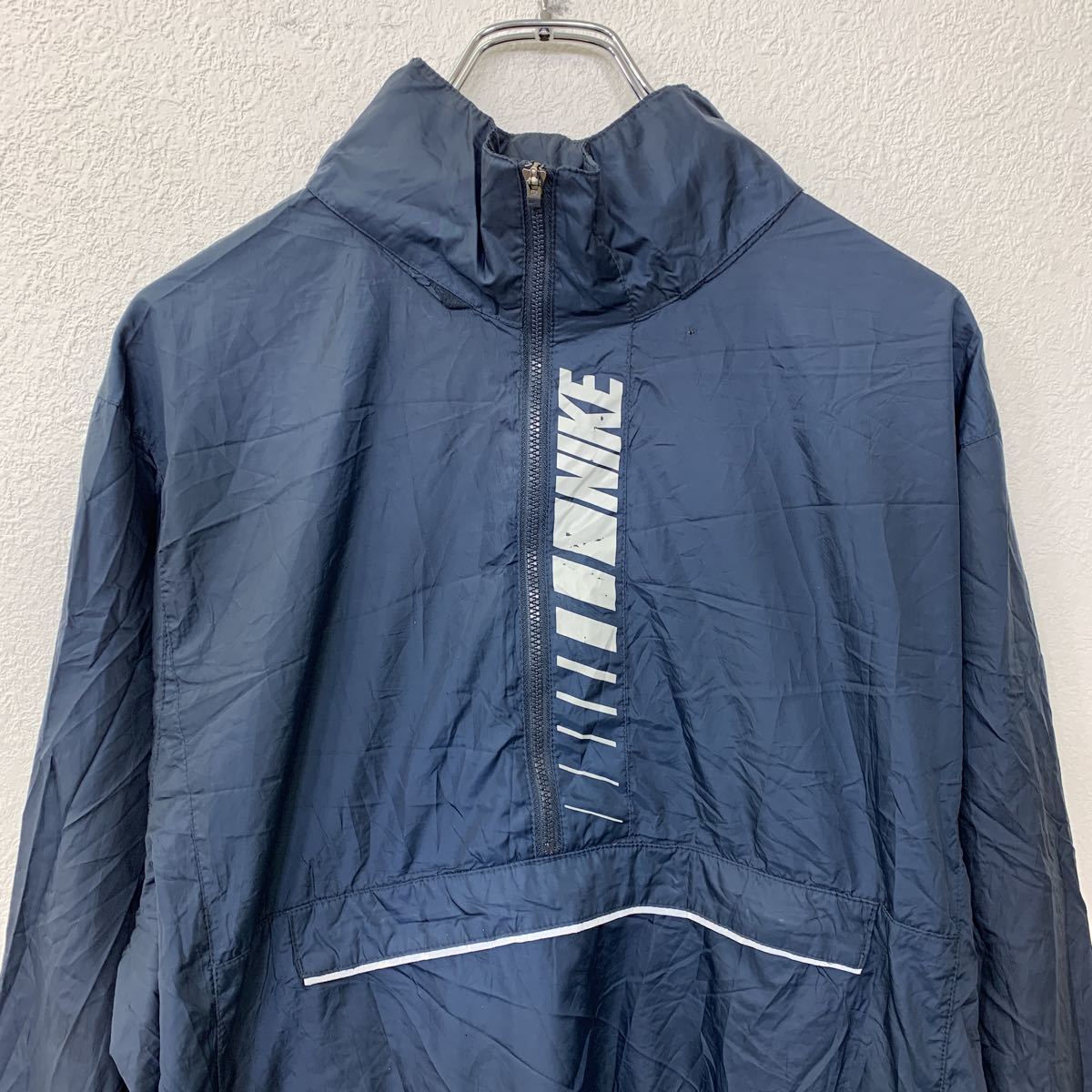 NIKE アノラックパーカー Mサイズ ナイキ ナイロン ハーフジップ ネイビー 古着卸 アメリカ仕入 t2206-3962