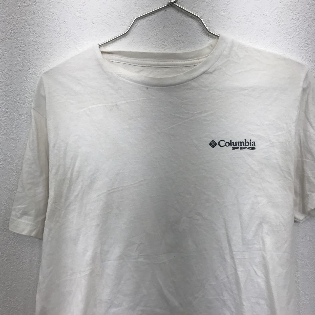 Columbia プリントTシャツ Mサイズ コロンビア PFG アウトドア バックプリント ホワイト 古着卸 アメリカ仕入 t2206-4002