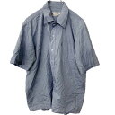 【中古】【古着】 SAFIR 半袖無地シャツ L~XLサイズ程度 ライトブルー 古着卸 アメリカ仕入 t2206-4340(4)