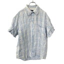 【中古】【古着】 CORTEFIEL 半袖チェックシャツ XLサイズ ビッグサイズ ライトブルー ホワイト 古着卸 アメリカ仕入 t2207-3120