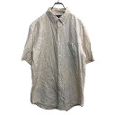 【中古】【古着】 CHAPS 半袖 ストライプシャツ Lサイズ チャップス ベージュ 古着卸 アメリカ仕入 t2207-3374