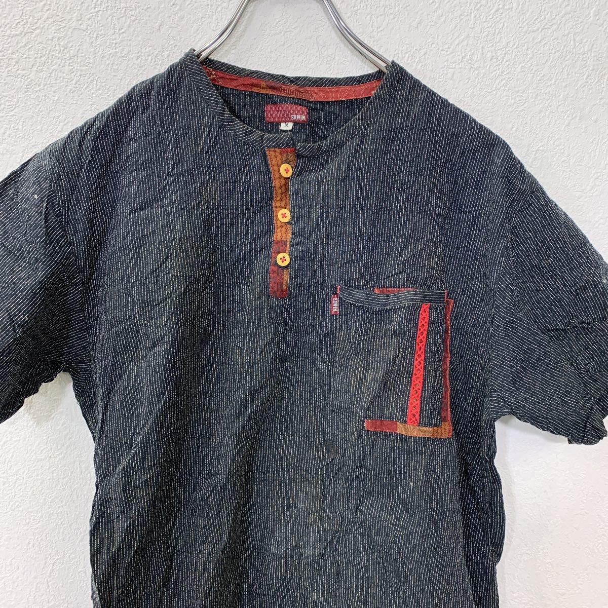【中古】【古着】 EDWIN 半袖シャツ Mサイズ エドウィン ブラック 古着卸 アメリカ仕入 t2207-3412