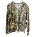 【中古】【古着】 長袖Tシャツ S〜Mサイズ リアルツリー Vネック ブラウン 古着卸 アメリカ仕入 t2207-3417