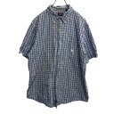 【中古】【古着】 CHAPS 半袖 チェックシャツ XLサイズ チャップス ブルー 古着卸 アメリカ仕入 t2207-3511